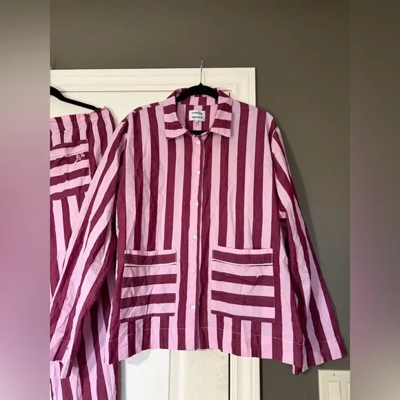 Damson Madder Florie Stripe Pyjama Set & Dust Bag NWOT - Picture 8 of 12